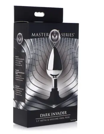 Dark Invader Metal and Silicone Anal Plug - Medium -