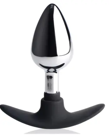 Dark Invader Metal and Silicone Anal Plug - Medium -