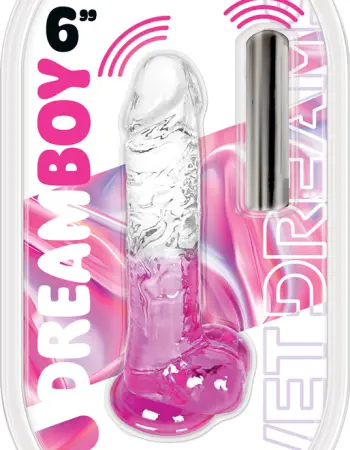 Dream Boy 6" - Jelly Vibrator Wet Dreams - Clear Magenta