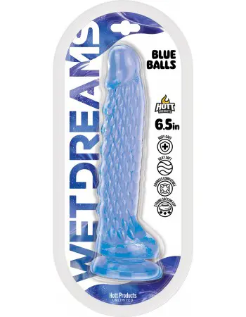 Wet Dreams - Blue Balls 6.5" Suction Cup Dildo - Blue