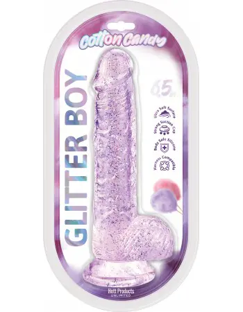 Cotton Candy - Glitter Boy 7" Suction Cup Dildo - Pink