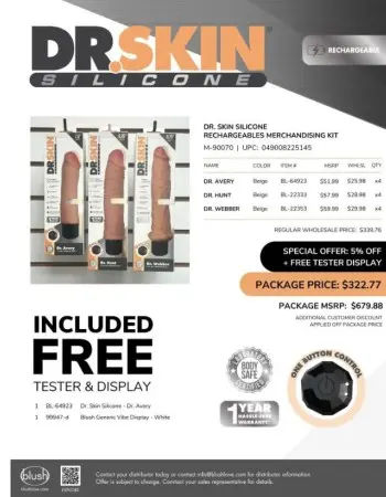 Dr. Skin Silicone Rechargeables Merchandising Kit
