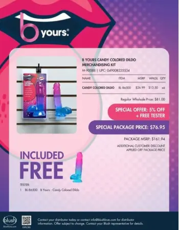 B Yours Candy Colored Dildo Merchandising Kit