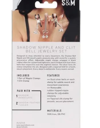 Shadow Bell Nipple and Clit Jewelry Silver