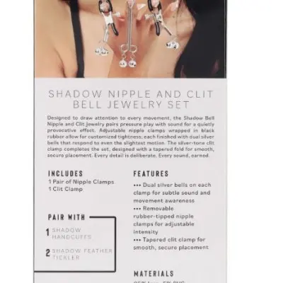 Shadow Bell Nipple and Clit Jewelry Silver