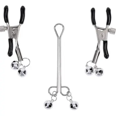 Shadow Bell Nipple and Clit Jewelry Silver