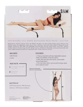 Anywhere You Dare Bondage Restraint System - Black