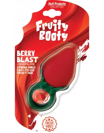 Fruity Booty Berry Buzz Strawberry Vibe Ring Liquid Silicone Rechargeable