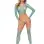 Long Sleeve Cami Top G String and Matching Footless Thigh High Os Neon Blue Neon Pink