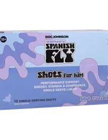 Spanish Fly Shot for Him 12 Pack Display 2 Fl Oz Bottle Blue Razz Ice