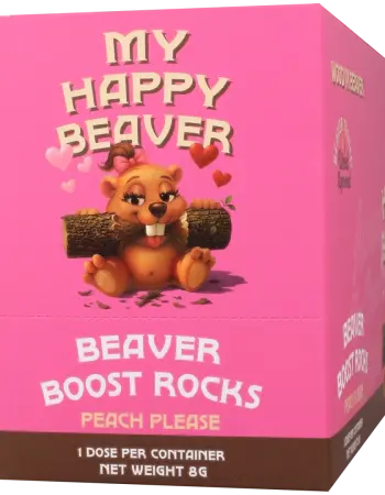 Beaver Boost Rocks for Her 12 Pack Display Peach Please