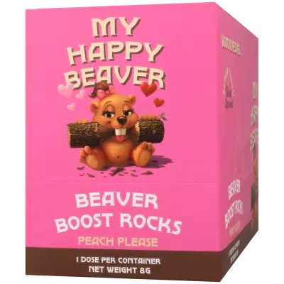Beaver Boost Rocks for Her 12 Pack Display Peach Please