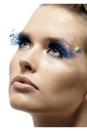 Feather Plume Eyelashes - Blue