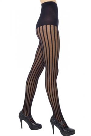 Sheer Striped Tights - Black Fv-21379