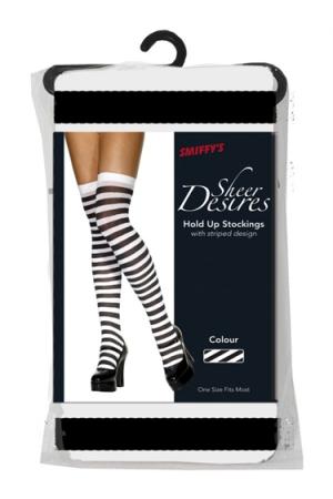 Striped Stockings - White and Black Fv-28435