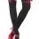 Thigh High Stockings With Red Bow - Black