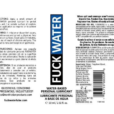Fuck Water Water-Based Lubricant - 2 Fl. Oz.