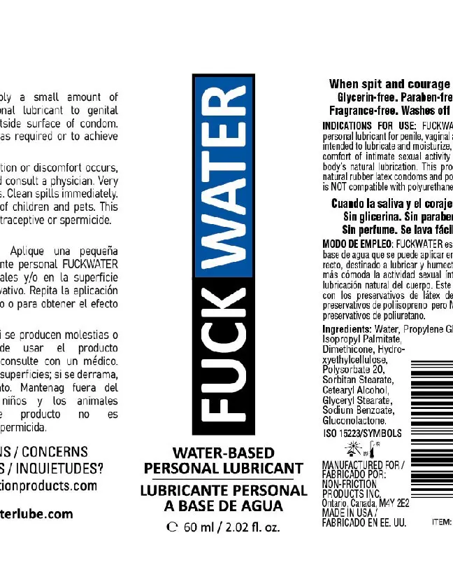 Fuck Water Water-Based Lubricant - 2 Fl. Oz.