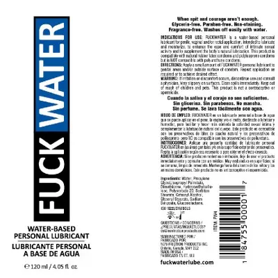 Fuck Water Water-Based Lubricant - 4 Fl. Oz.