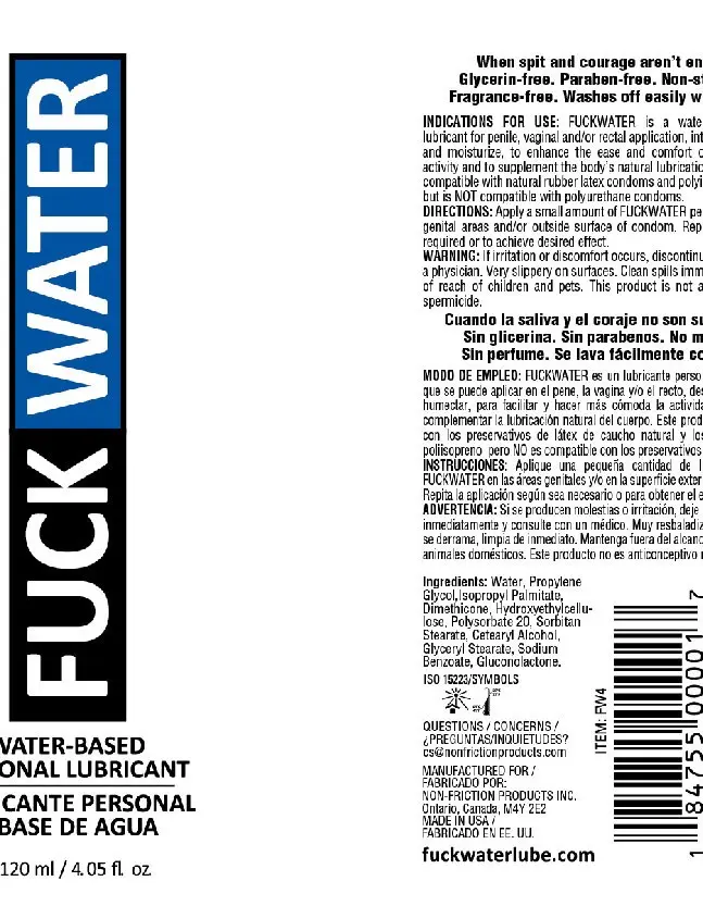 Fuck Water Water-Based Lubricant - 4 Fl. Oz.