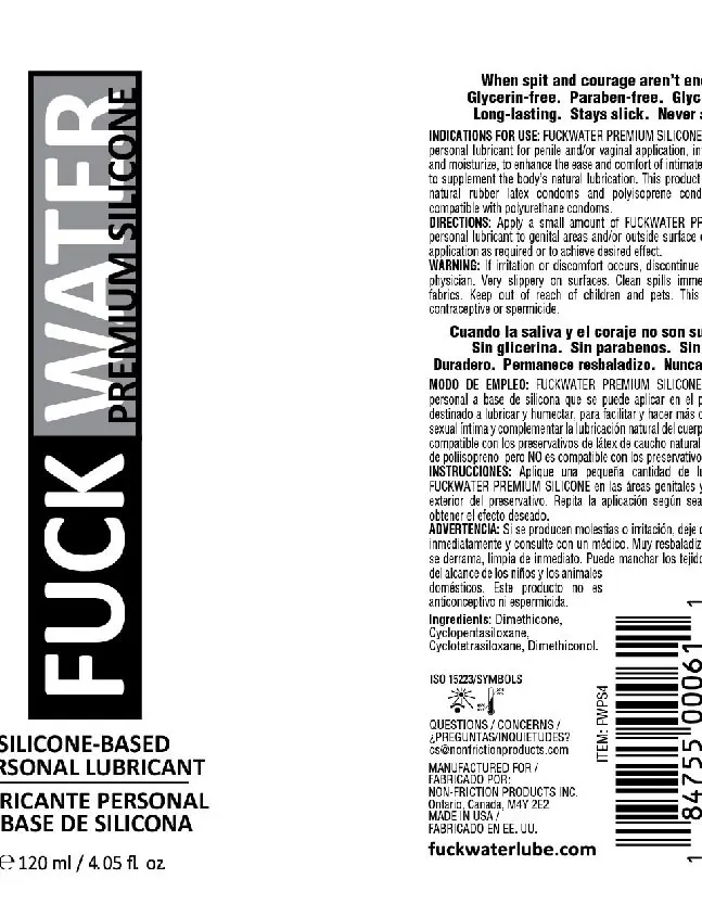 Fuck Water Premium Silicone Lubricant - 4 Fl. Oz.