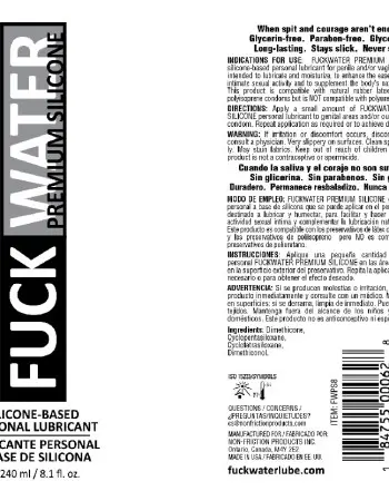 Fuck Water Premium Silicone Lubricant - 8 Fl. Oz.