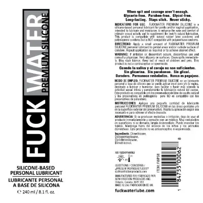 Fuck Water Premium Silicone Lubricant - 8 Fl. Oz.