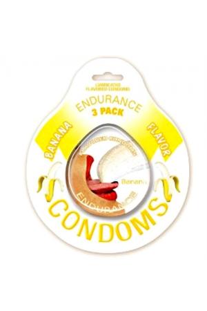 Endurance Condoms - Banana - 3 Pack