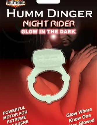 Humm Dinger Night Rider Glow-in-the-Dark Vibrating Penis Ring - Each