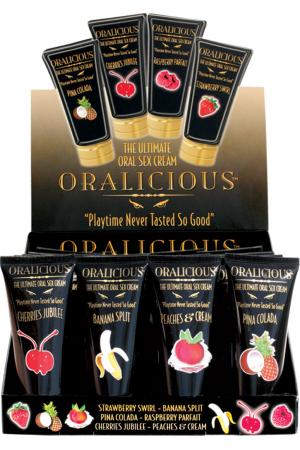 Oralicious - 24 Piece P.O.P. Display - 2 Fl. Oz. Tubes - Assorted Flavors