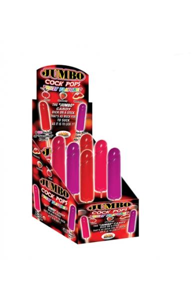 Jumbo Cock Pops - 6 Piece Display - Assorted Fruit Flavors