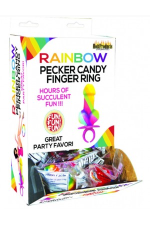 Rainbow Cock Ring Pop - 12 Piece Display