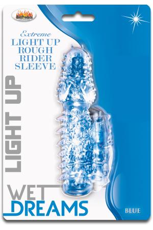 Wet Dreams Extreme Light Up Rough Rider Sleeve - Blue