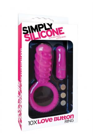 Simply Silicone 10x Love Button Ring - Pink