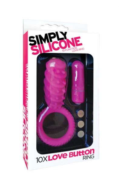 Simply Silicone 10x Love Button Ring - Pink