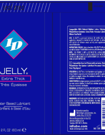 ID Jelly Extra Thick Water Based Lubricant 2 Oz