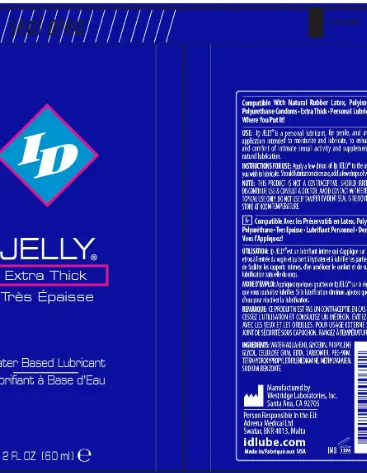 ID Jelly Extra Thick Water Based Lubricant 2 Oz