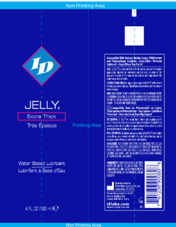 ID Jelly Extra Thick Water Based Lubricant 4 Oz