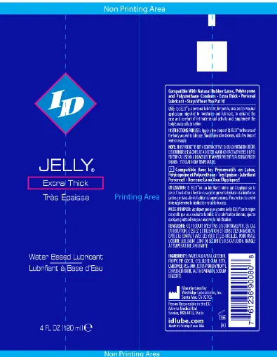 ID Jelly Extra Thick Water Based Lubricant 4 Oz