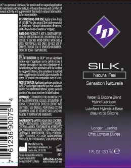 ID Silk Silicone and Water Blend Lubricant 1 Oz