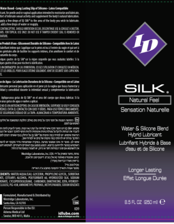 ID Silk Silicone and Water Blend Lubricant 8.5 Oz