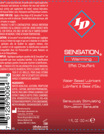 ID Sensation Warming Water Based 1 Oz