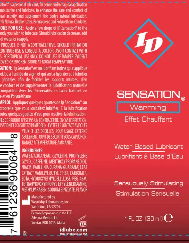 ID Sensation Warming Water Based 1 Oz