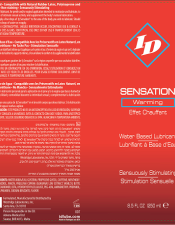 ID Sensation Warming Water Based Lubricant 8.5 Oz