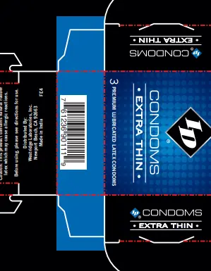 ID Extra Thin Condoms - 3 Pack