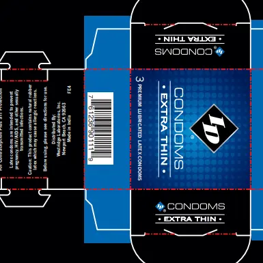 ID Extra Thin Condoms - 3 Pack
