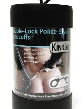Double-Lock Police-Style Handcuffs Black
