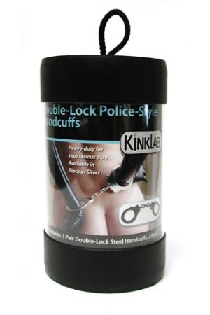 Double-Lock Police-Style Handcuffs Black