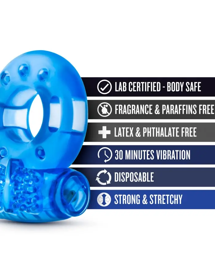 Stay Hard - Vibrating Cock Rings - 2 Pack - Blue