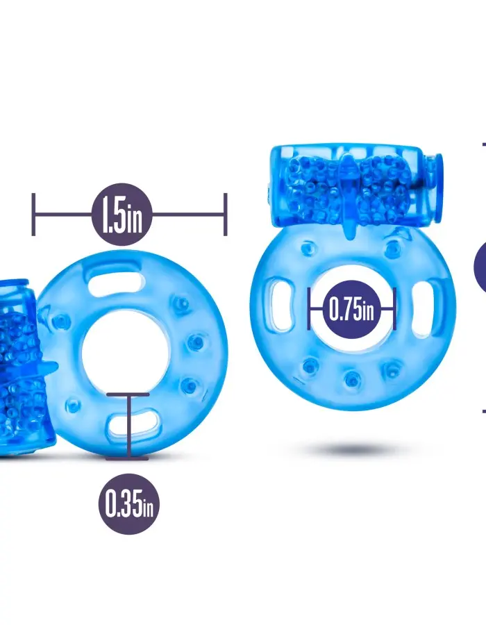 Stay Hard - Vibrating Cock Rings - 2 Pack - Blue
